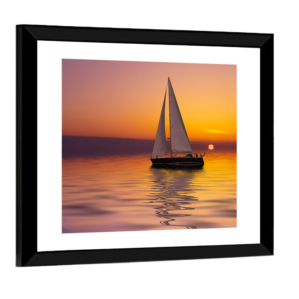 Sailboat Sunset Wall Art