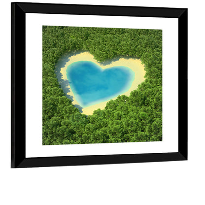 Heart-shaped Pond Aerial View Wall Art