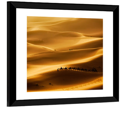 Golden Hour Camel Caravan Wall Art