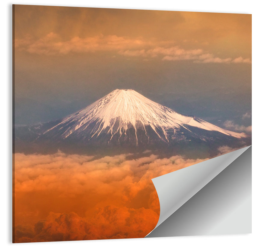 Snow-capped Mount Fuji at Sunset Wall Art