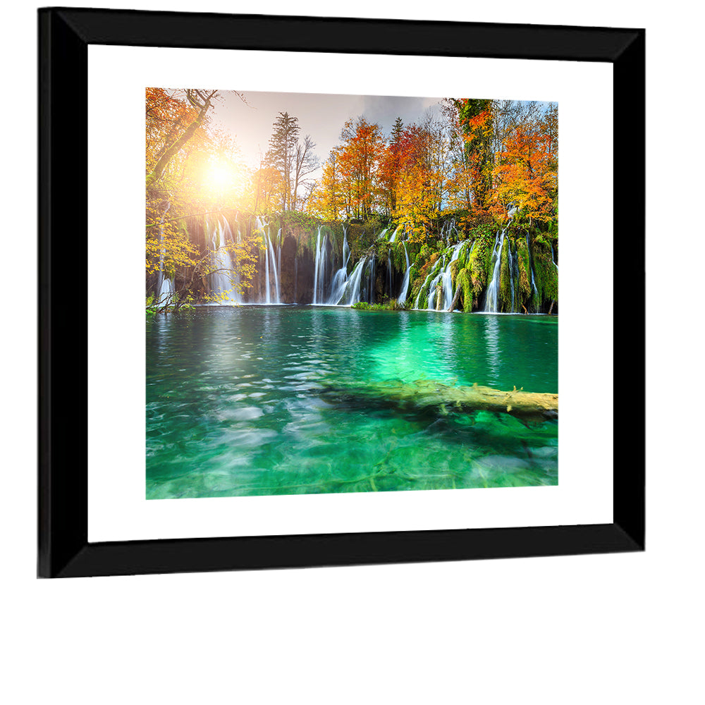 Autumn Waterfalls at Plitvice Lakes Wall Art