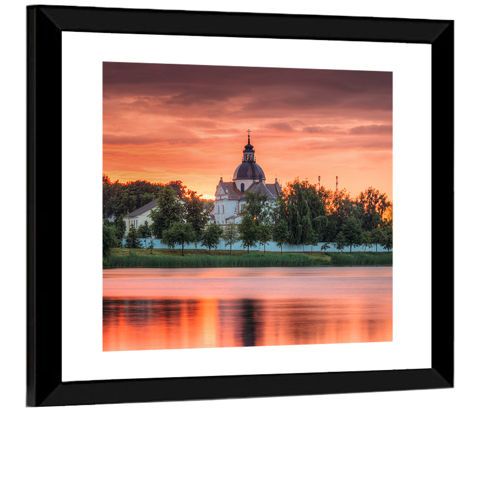 Corpus Christi Church Sunset Reflection Wall Art