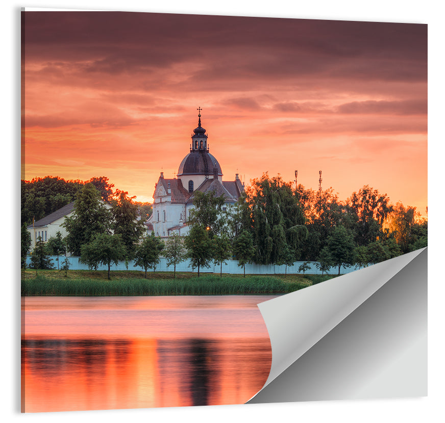 Corpus Christi Church Sunset Reflection Wall Art