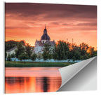 Corpus Christi Church Sunset Reflection Wall Art