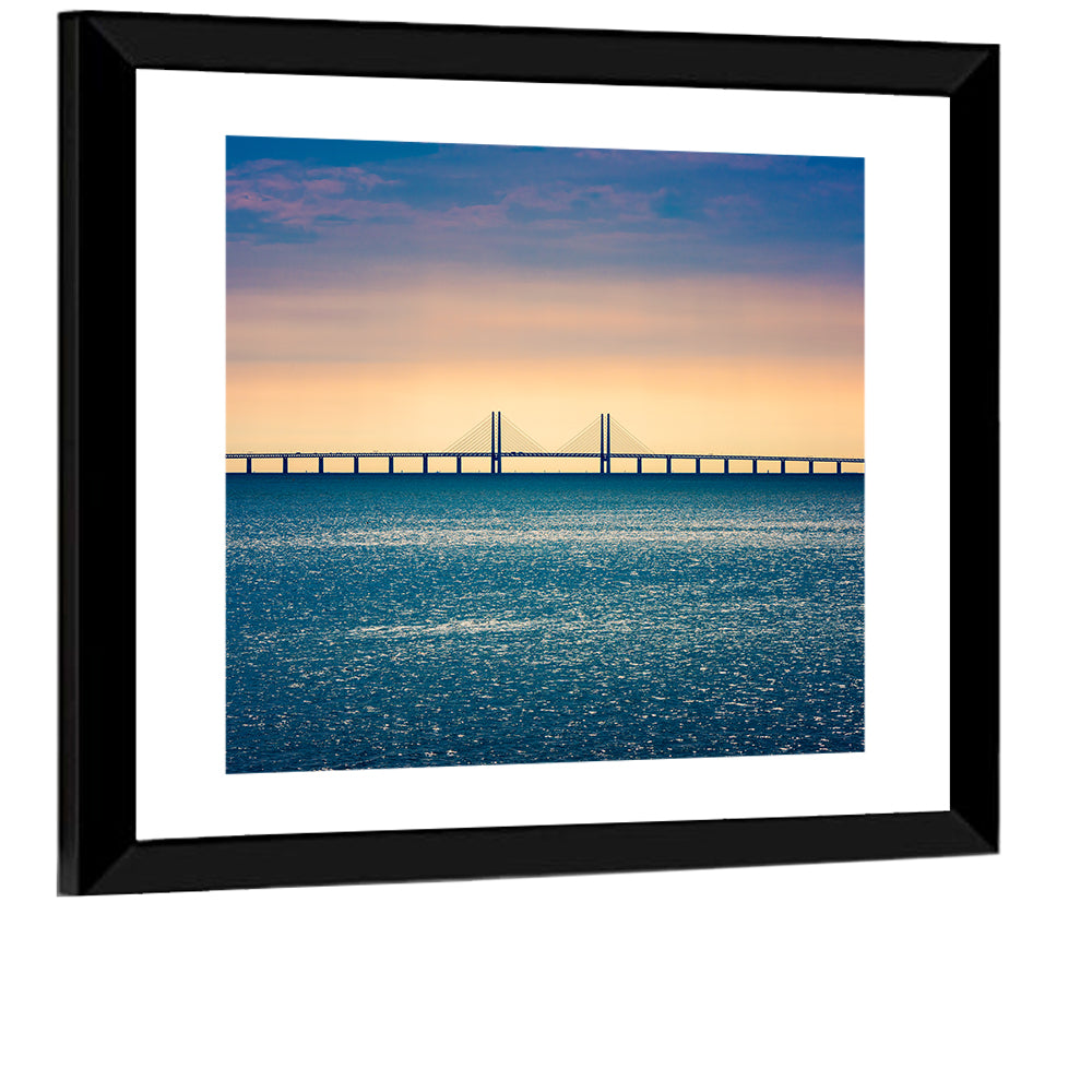 Øresund Bridge at Sunset Wall Art