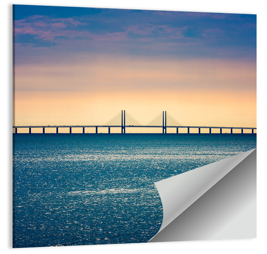 Øresund Bridge at Sunset Wall Art