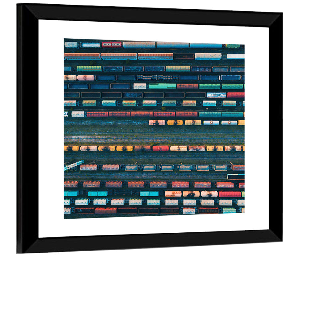 Aerial Freight Train Lines Wall Art