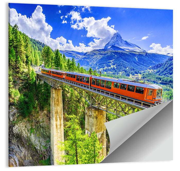 Gornergrat Tourist Train Wall Art as a poster print