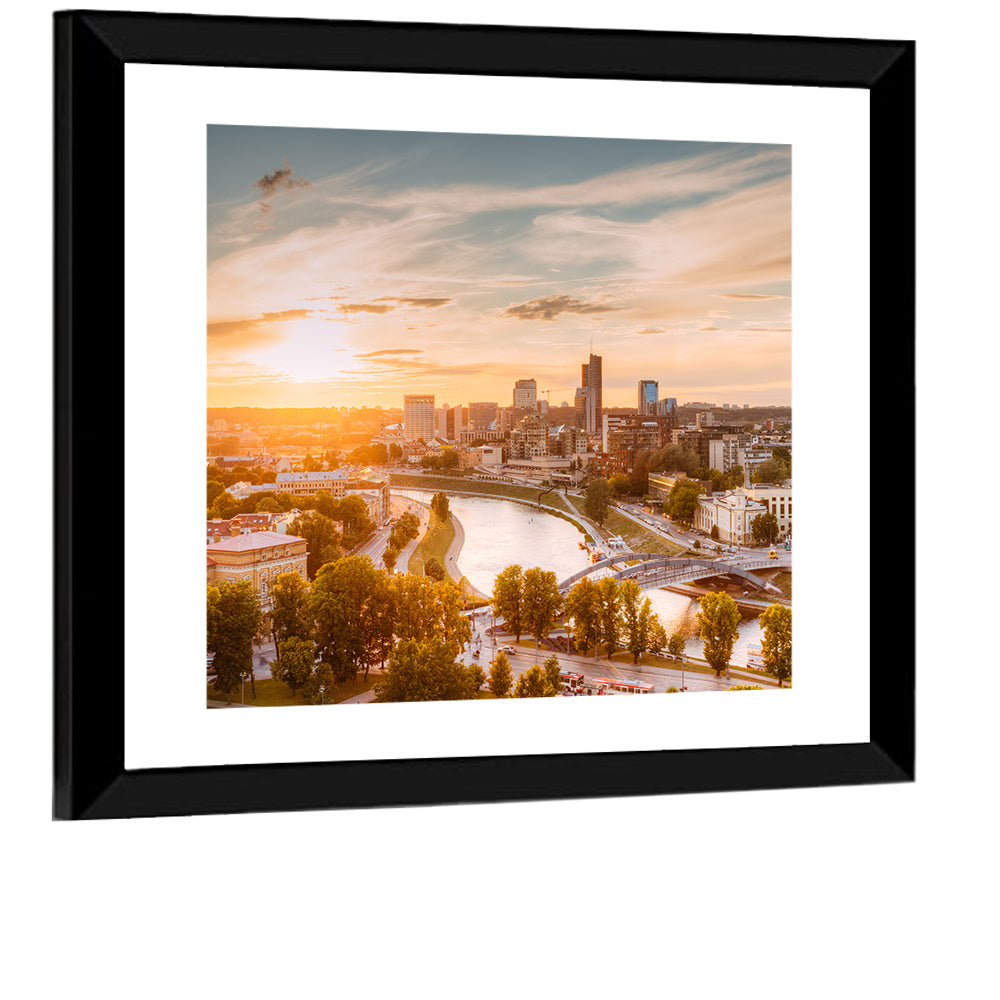 Vilnius Skyline at Golden Hour Wall Art