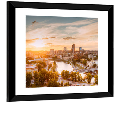 Vilnius Skyline at Golden Hour Wall Art