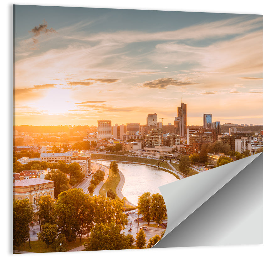 Vilnius Skyline at Golden Hour Wall Art