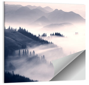 Foggy Carpathian Mountains Wall Art