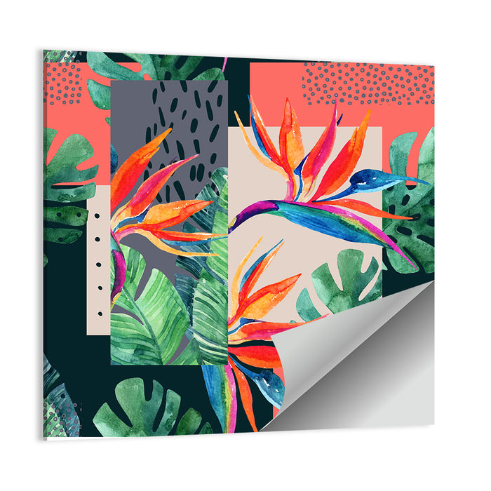 Tropical Leaves Collage Wall Art as a poster print