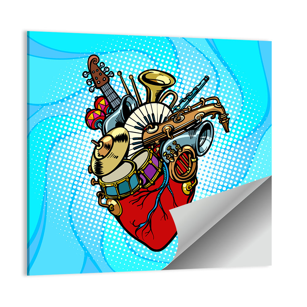 Jazz Orchestra Heart Illustration Wall Art