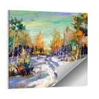 Winter Birch Forest Path Wall Art