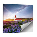 Vik I Myrdal Church Under Milky Way Wall Art
