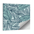 Striped Blue Palm Leaves Pattern Wall Art