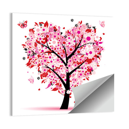 Pink Heart Tree Wall Art