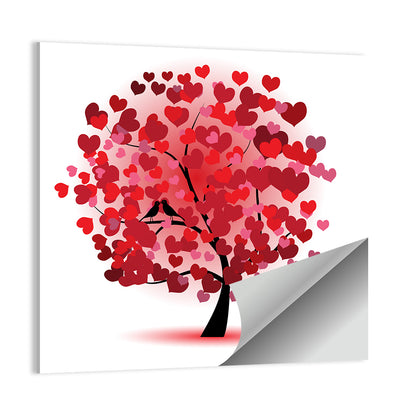 Heart Tree with Kissing Birds Wall Art