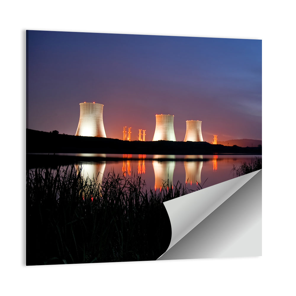 Illuminated Nuclear Cooling Towers Wall Art