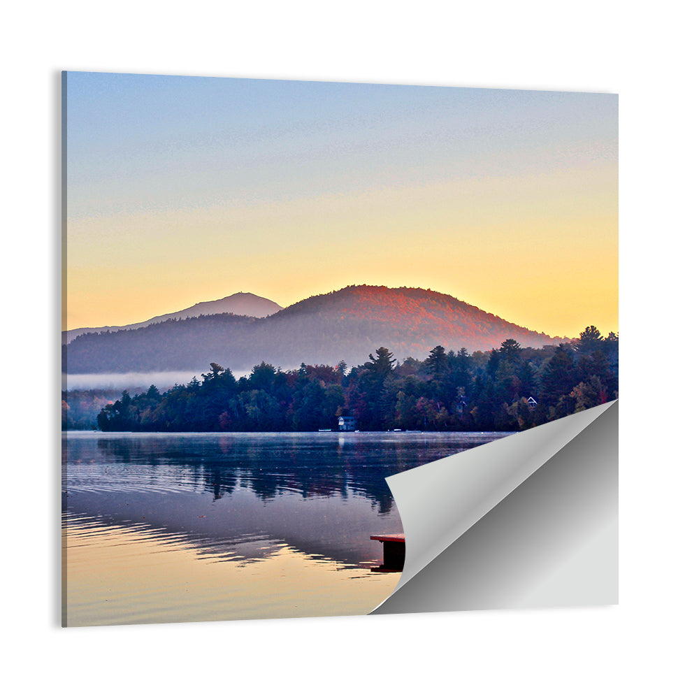 Lake Placid Dock at Dawn Wall Art