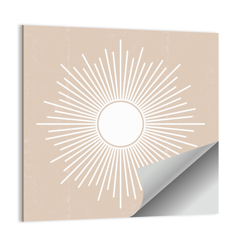Beige Sunburst Abstract Wall Art