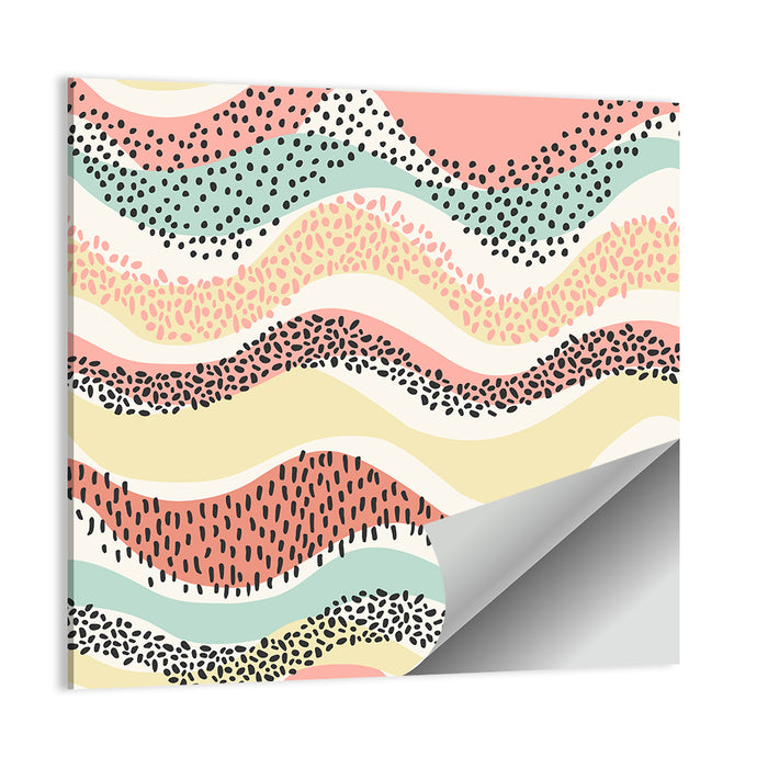 Wavy Color Block Pattern Wall Art as a poster print