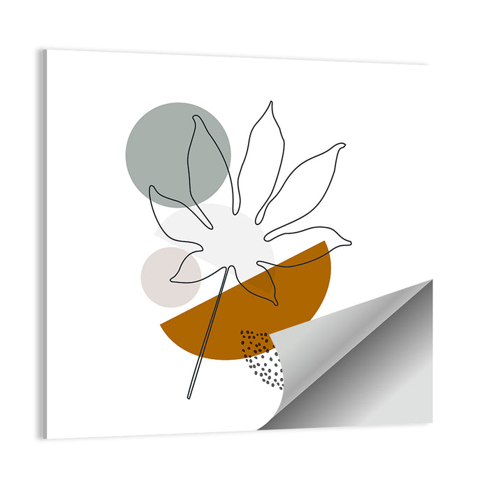 Palm Leaf with Geometric Shapes Wall Art as a poster print