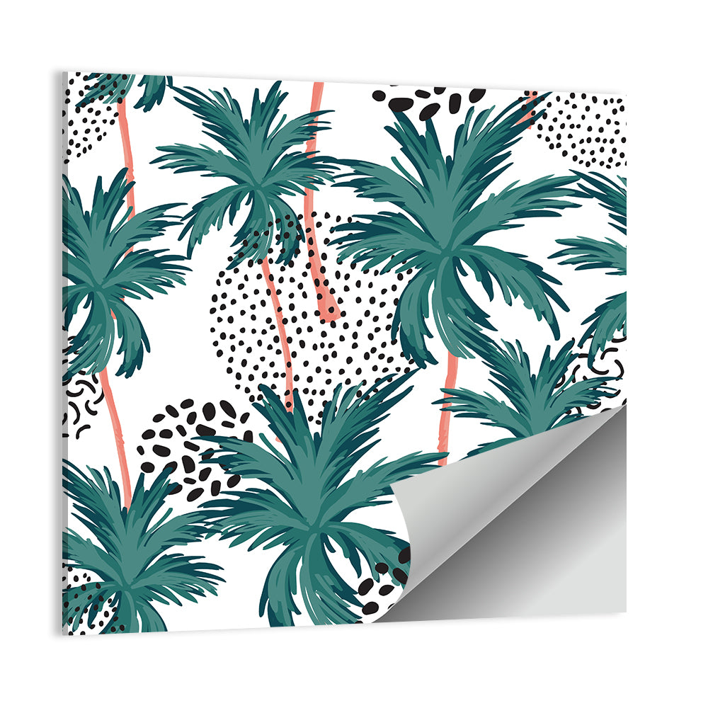 Pink-trunk Palm Pattern Wall Art