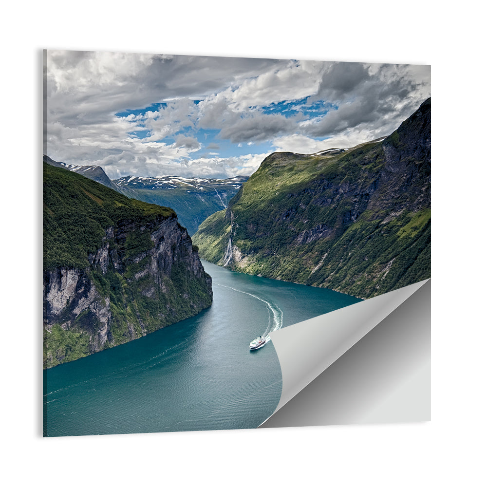Geirangerfjord Boat Wake Wall Art