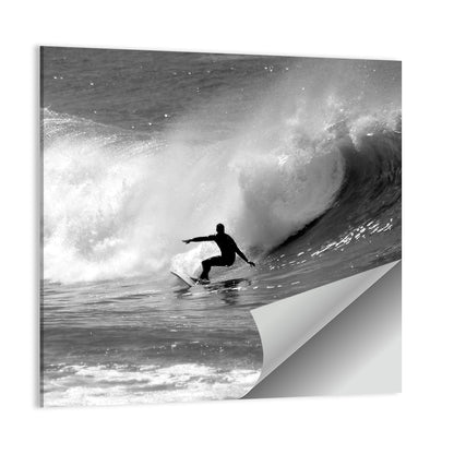 Surfer Riding a Large Wave Wall Art
