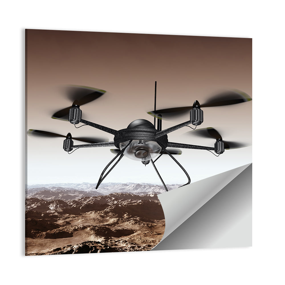 Spy Drone Over Arid Landscape Wall Art