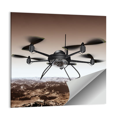 Spy Drone Over Arid Landscape Wall Art