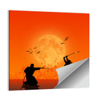 Moonlit Samurai Duel Wall Art