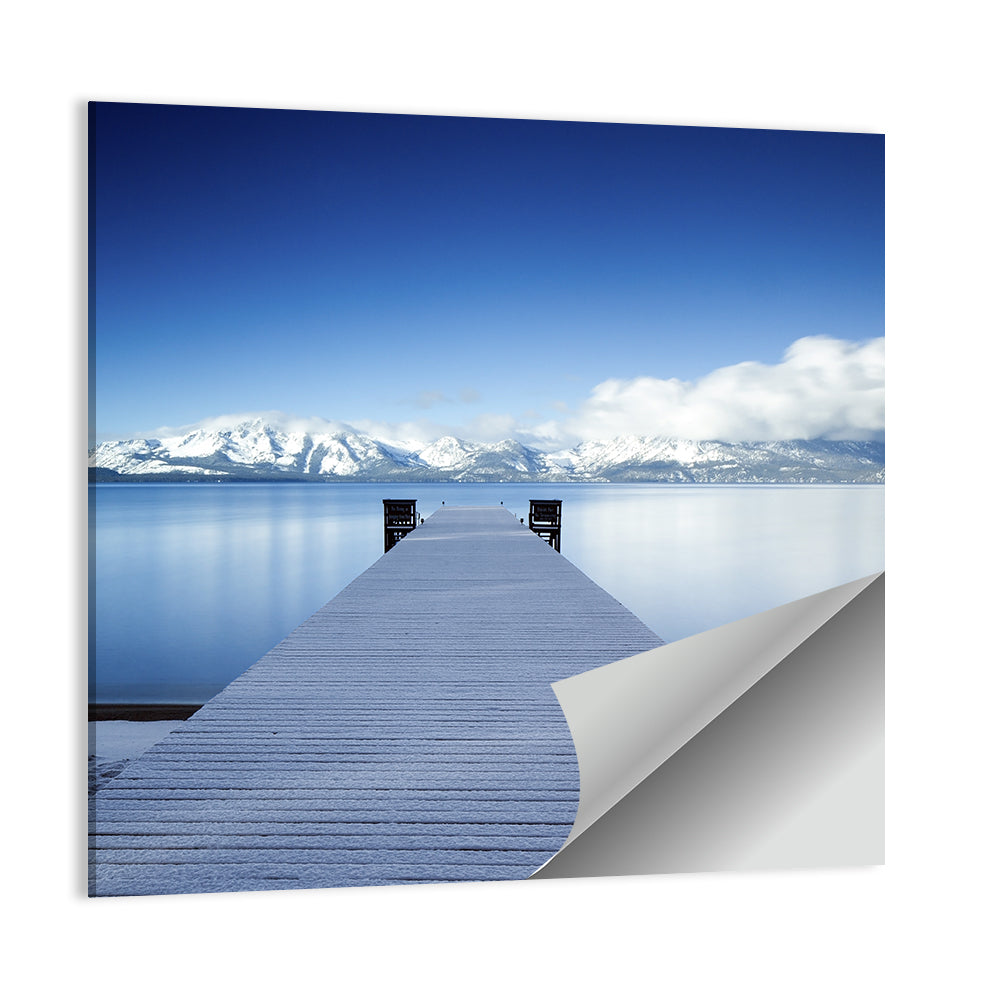 Frosted Pier at Lake Tahoe Wall Art