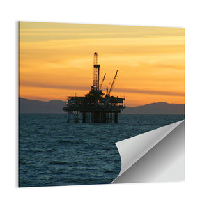 Oil Rig Sunset California Wall Art