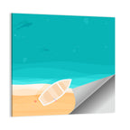 Sandy Beach Aerial Illustration Wall Art