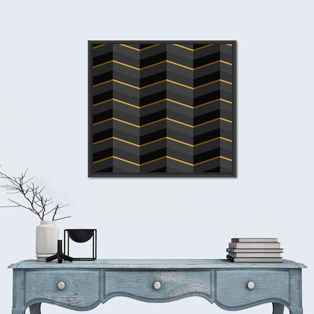 Black Stripes with Gold Accents Wall Art