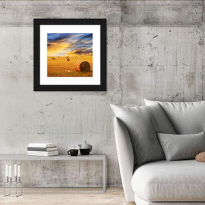 Farm Field Sunset Wall Art