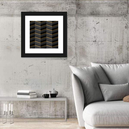 Black Stripes with Gold Accents Wall Art