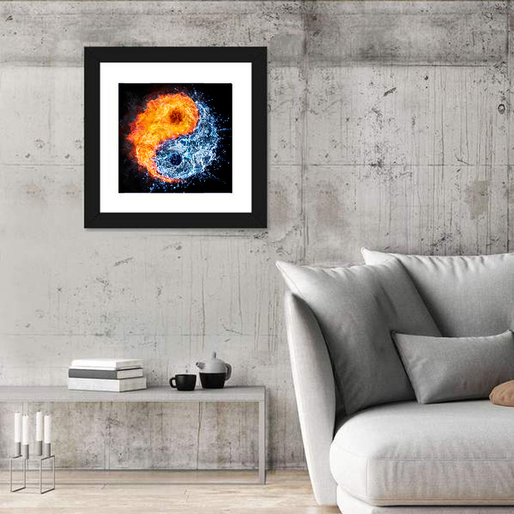 Fire and Water Yin Yang Wall Art