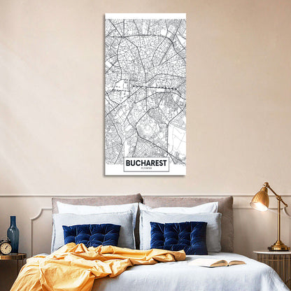 Bucharest City Map Wall Art