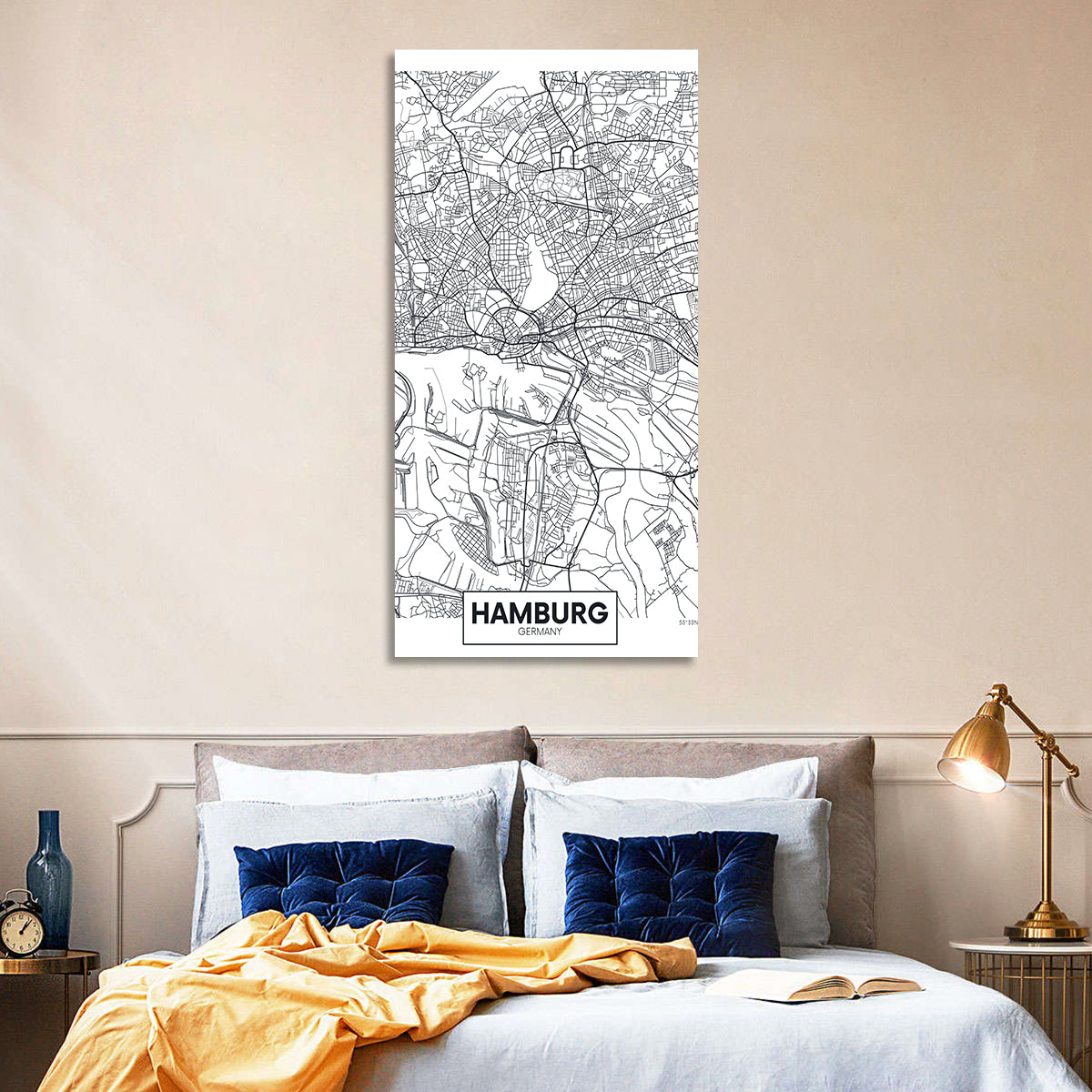 Hamburg City Map Wall Art