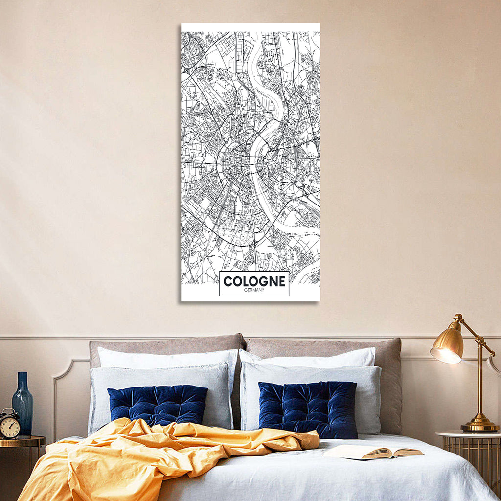 Cologne City Map Wall Art