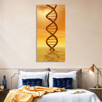 Dna Helix at Sunset Wall Art
