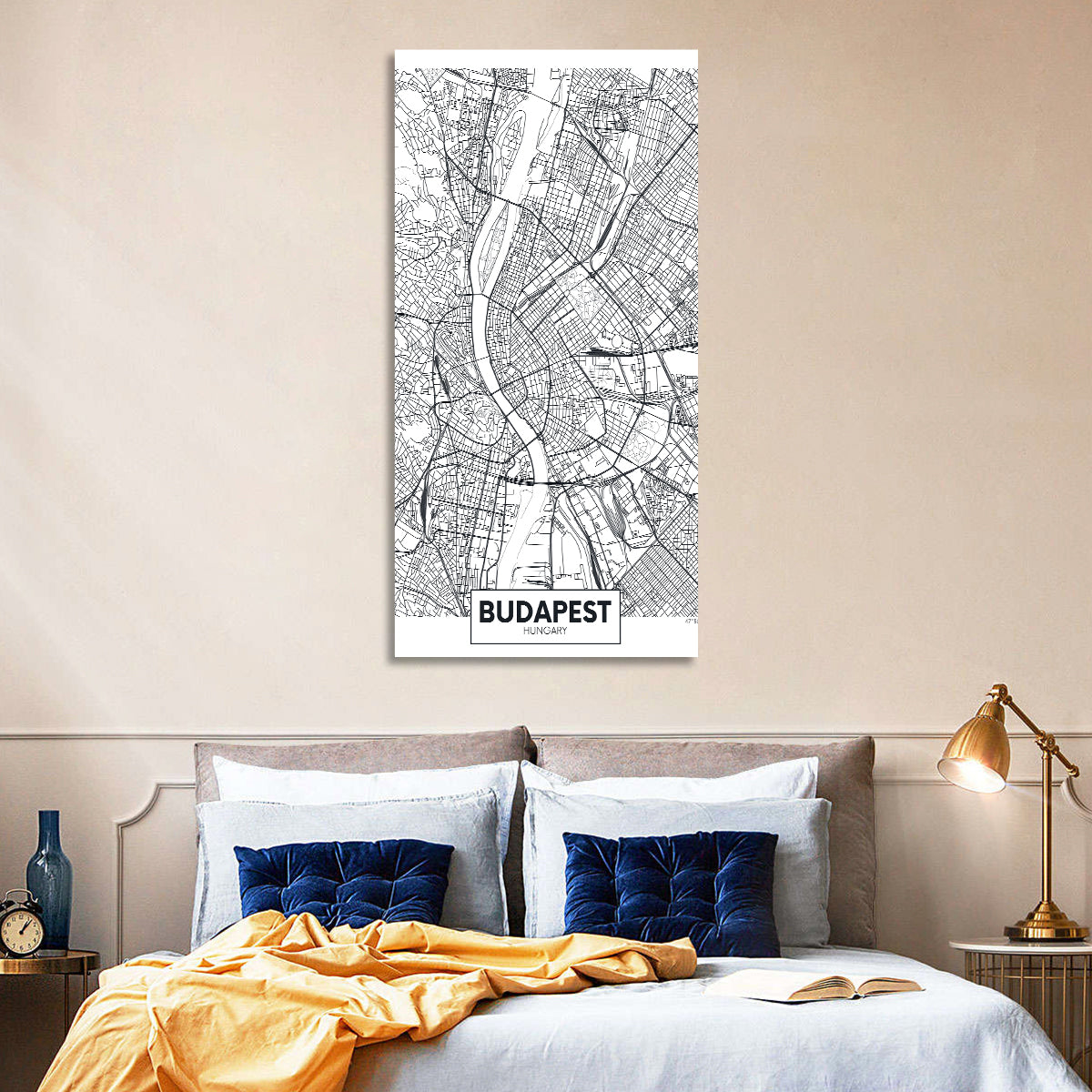 Dublin City Map Wall Art in a room, portrait