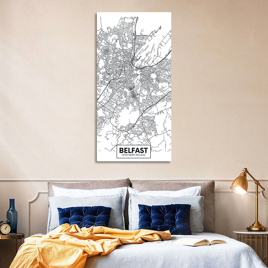 Belfast City Map Wall Art