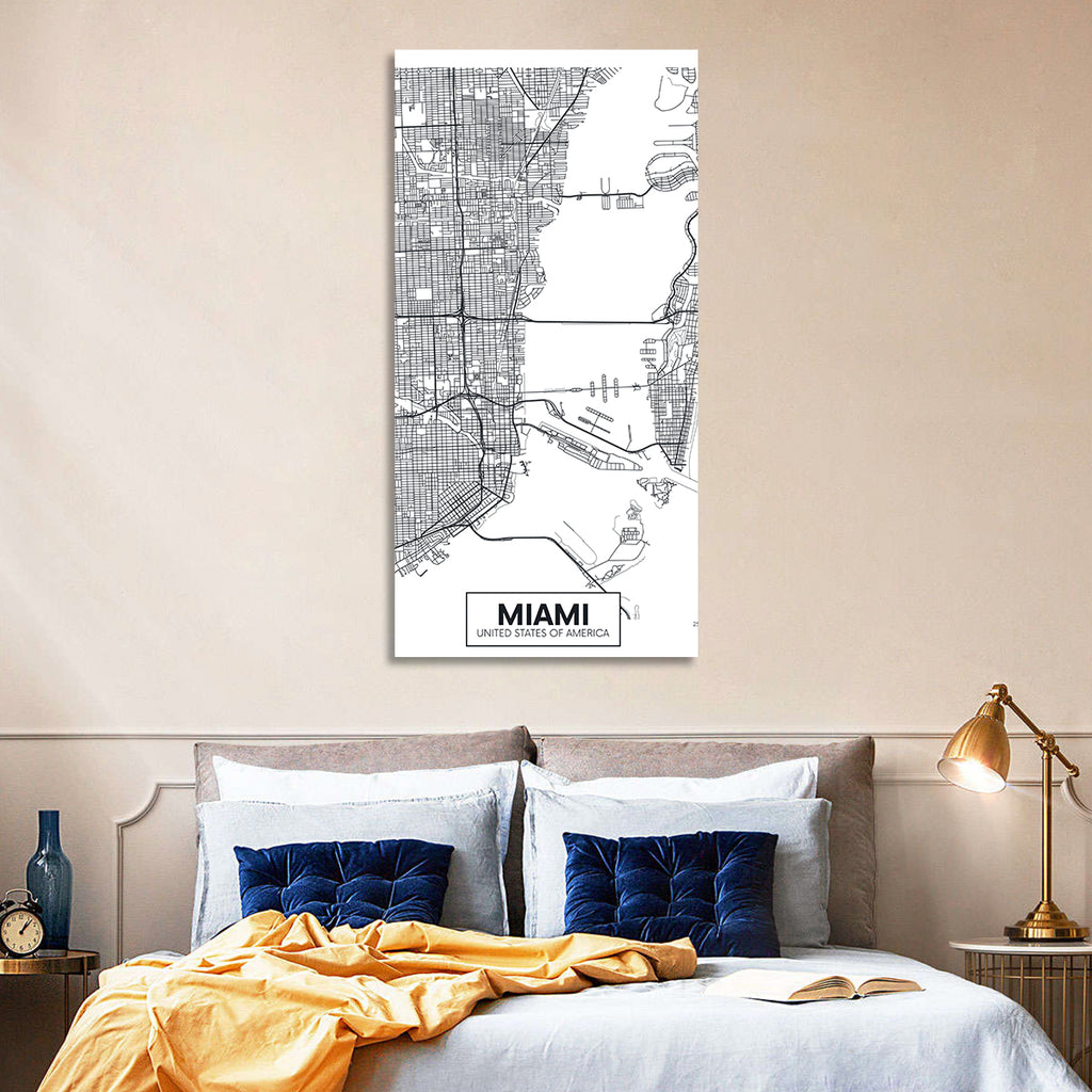 Miami City Map Wall Art