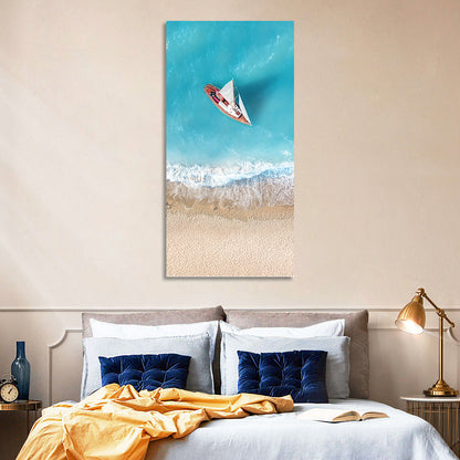 Aerial Beach & Yacht Wall Art
