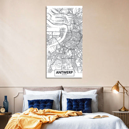 Antwerp City Map Wall Art